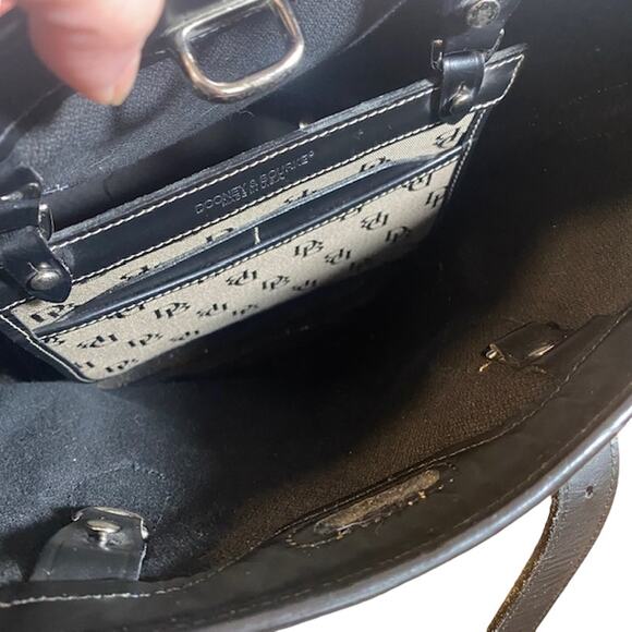 Dooney & Bourke Gray Logo Canvas Tote Bag Women Vintage - Picture 7 of 12